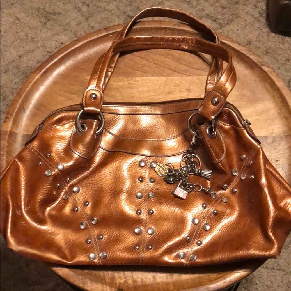 PreLoved Kathy Van Zeeland Metallic Orange handbag